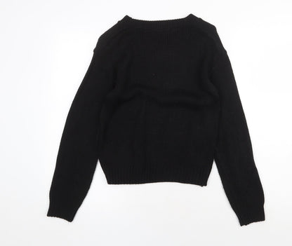 Womens UK Size XS Glamorous Black Pullover Jumper