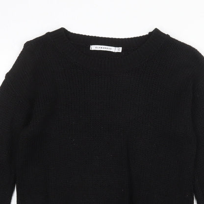 Womens UK Size XS Glamorous Black Pullover Jumper