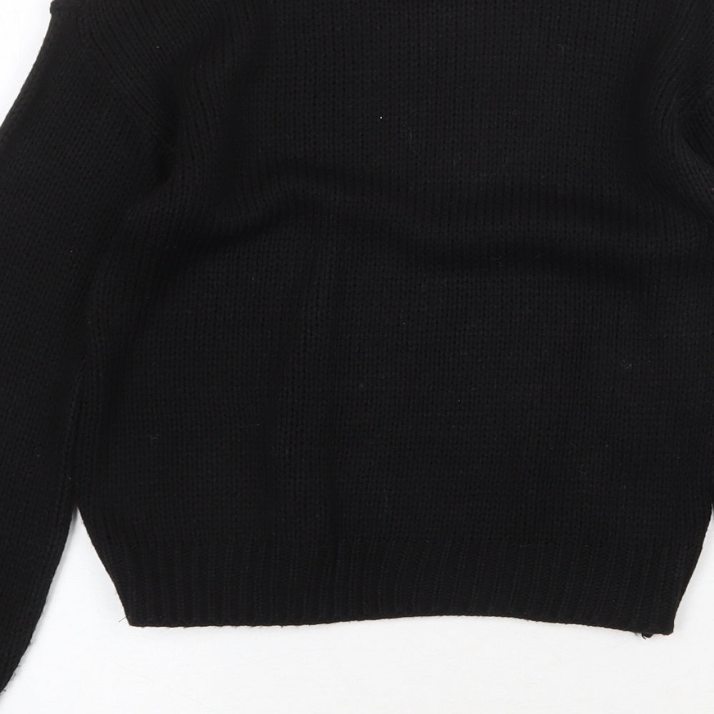Womens UK Size XS Glamorous Black Pullover Jumper