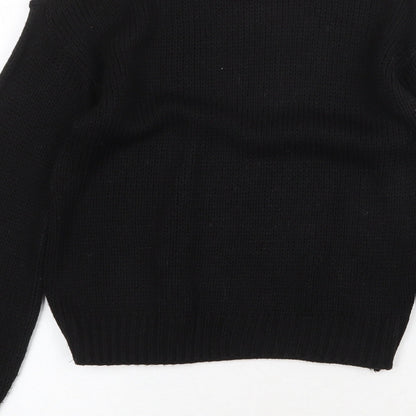 Womens UK Size XS Glamorous Black Pullover Jumper