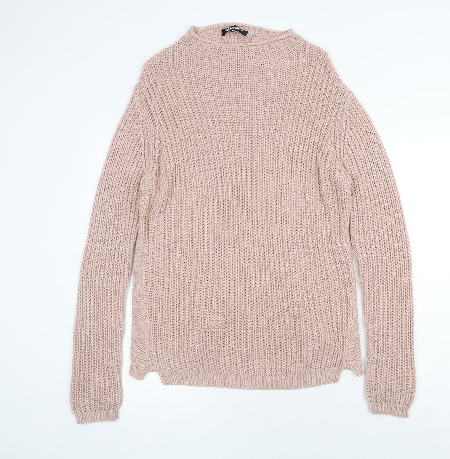 Womens UK Size 14 Fashion Union Pink Pullover Jumper