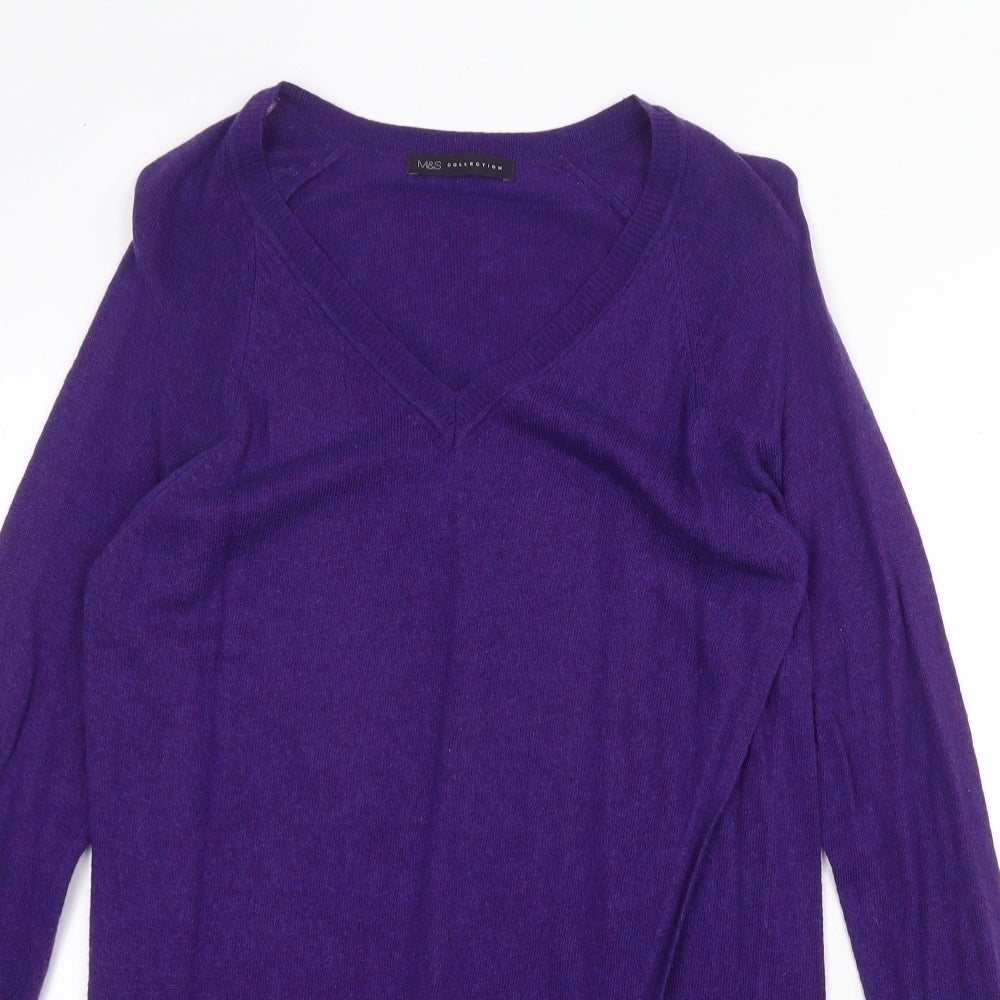 Womens UK Size 10 Marks and Spencer Purple Tunic Jumper