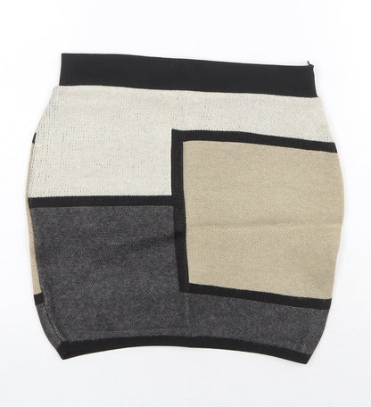Amazing Grace Womens Beige Acrylic Bandage Skirt Size L