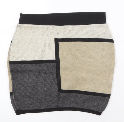 Amazing Grace Womens Beige Acrylic Bandage Skirt Size L