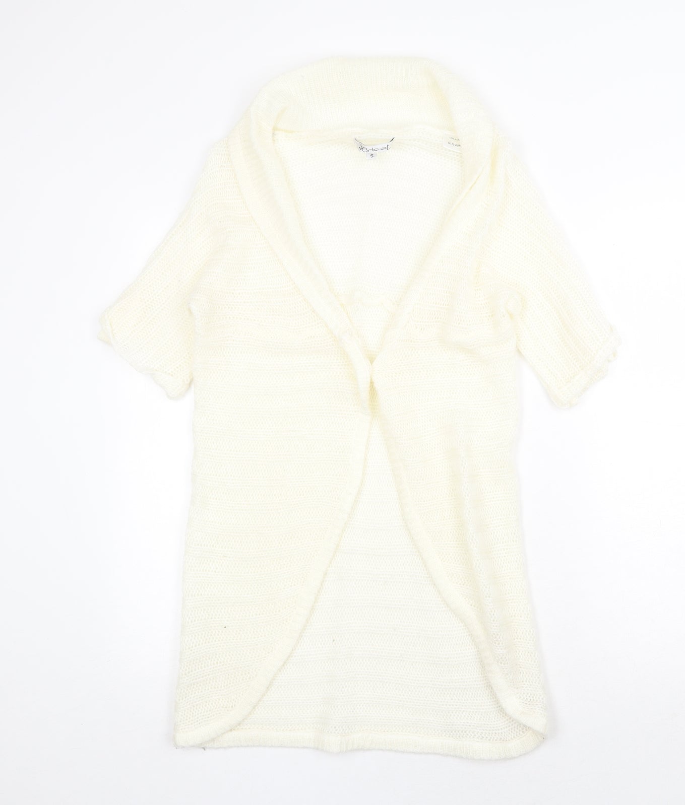 Sorbet Womens Ivory V-Neck Acrylic Cardigan Jumper Size S