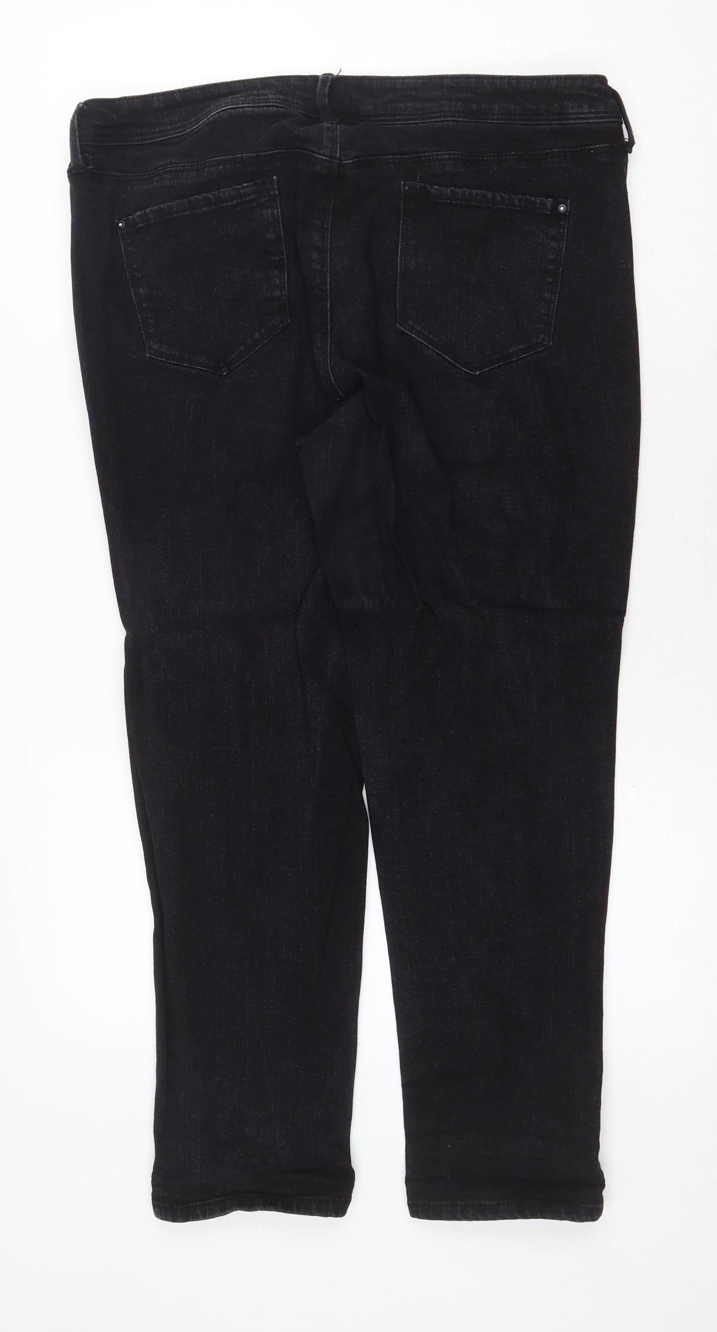 No Boundaries Womens Black Cotton Straight Jeans Size 38 in Regular Zip