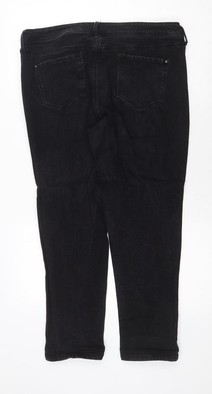 No Boundaries Womens Black Cotton Straight Jeans Size 38 in Regular Zip