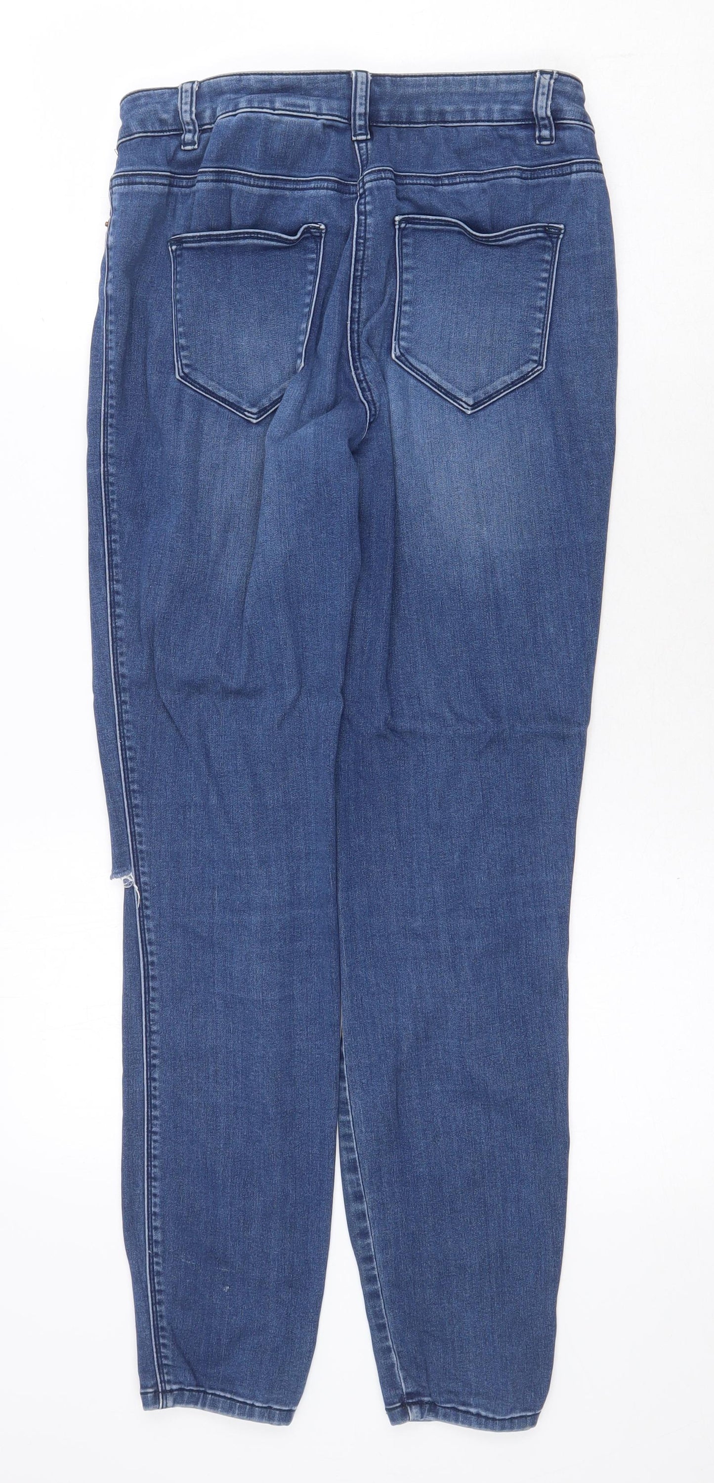 NEXT Womens Blue Cotton Skinny Jeans Size 10 Regular Zip