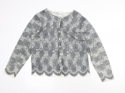 Womens UK Size L OPUS Grey Cardigan Jumper