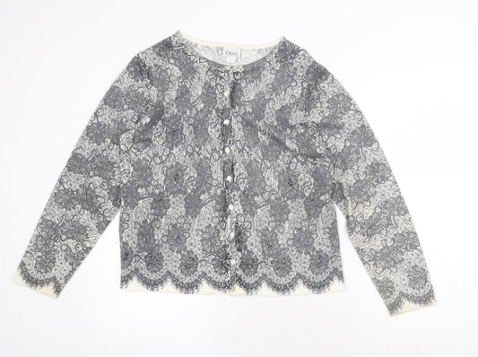 Womens UK Size L OPUS Grey Cardigan Jumper