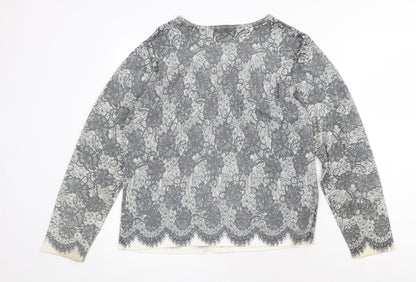Womens UK Size L OPUS Grey Cardigan Jumper