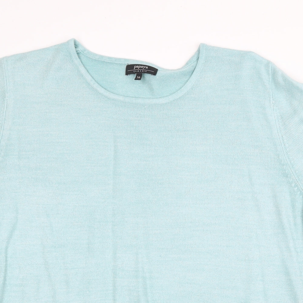 Womens UK Size 16 Papaya Green Pullover Jumper