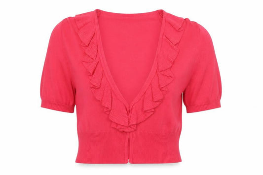 Womens UK Size M B&W Pink Cardigan Jumper