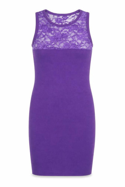 PK Clothing Womens Purple Polyester Bodycon Size S Round Neck Pullover