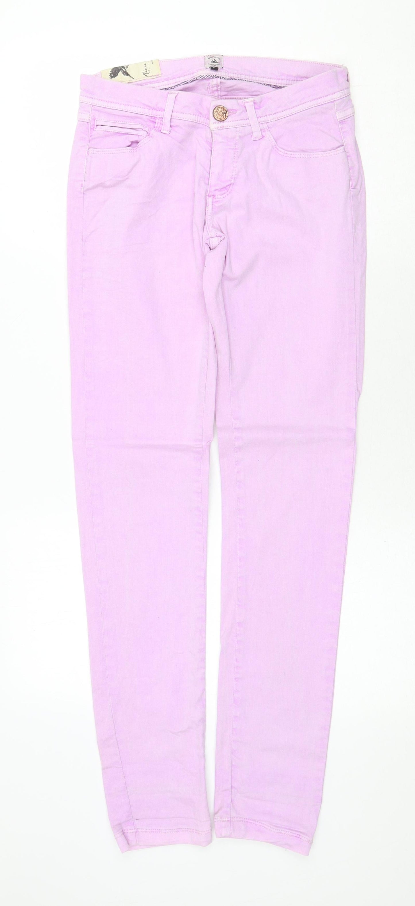 River Island Womens Purple Cotton Skinny Jeans Size 6 Regular Zip