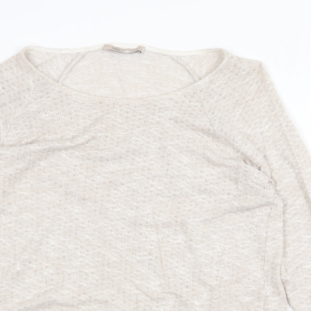Womens UK Size 12 Marks and Spencer Beige Pullover Jumper