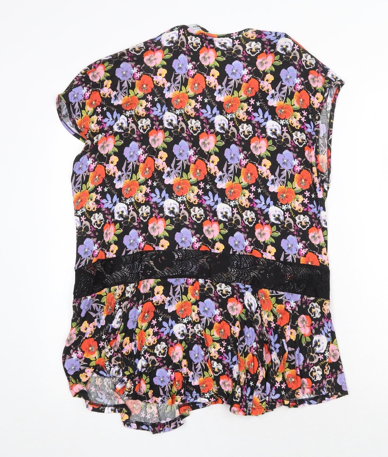 George Womens Multicoloured Floral Polyester Basic Blouse Size 18 Scoop Neck - Lace Detail