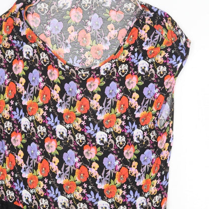 George Womens Multicoloured Floral Polyester Basic Blouse Size 18 Scoop Neck - Lace Detail