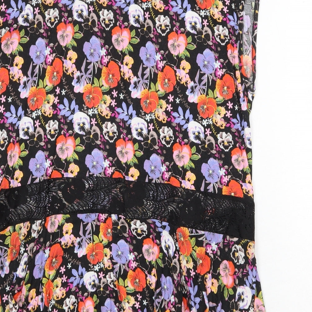 George Womens Multicoloured Floral Polyester Basic Blouse Size 18 Scoop Neck - Lace Detail