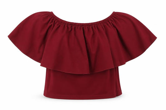 Womens UK Size XS Preworn Red Cropped Blouse