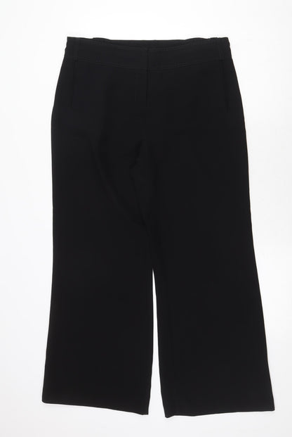 Savoir Womens Black Polyester Trousers Size 16 Regular Zip