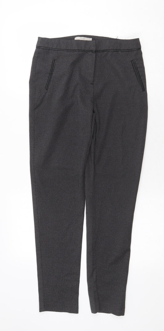 George Womens Grey Geometric Polyester Trousers Size 8 Regular Zip