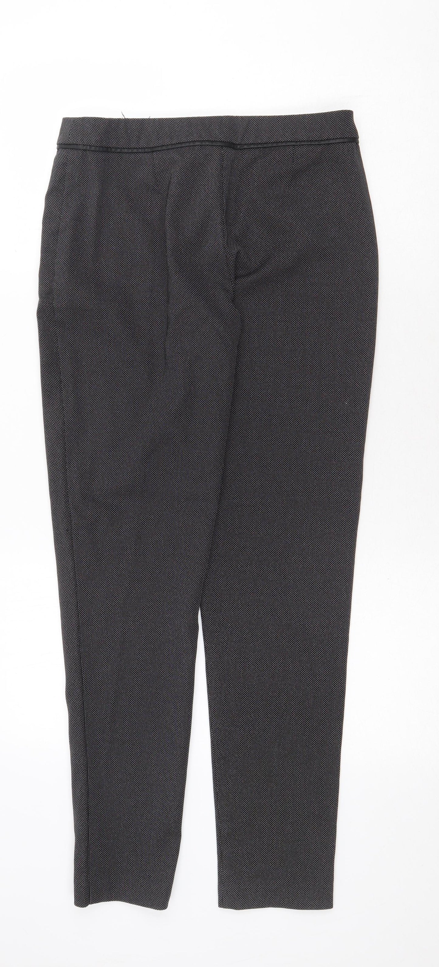 George Womens Grey Geometric Polyester Trousers Size 8 Regular Zip
