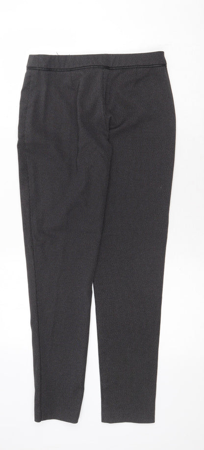 George Womens Grey Geometric Polyester Trousers Size 8 Regular Zip
