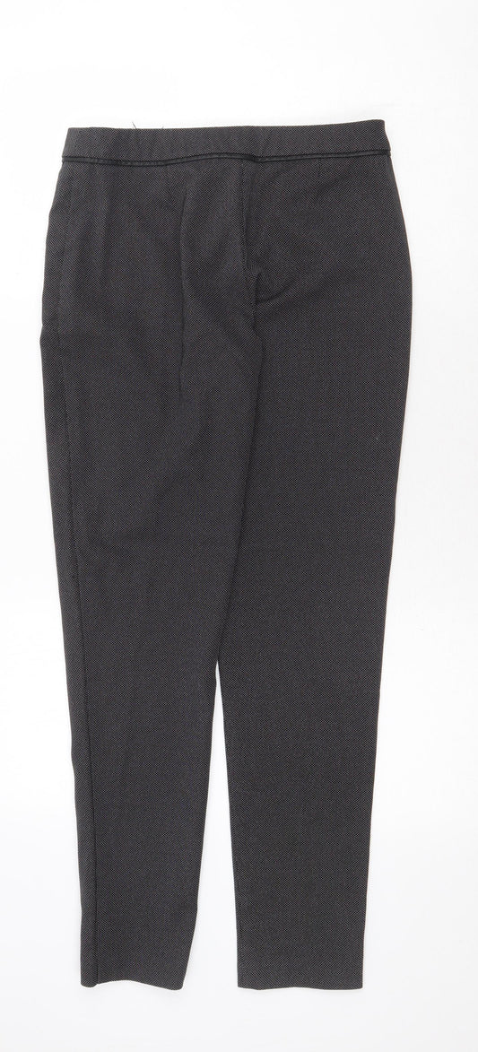 George Womens Grey Geometric Polyester Trousers Size 8 Regular Zip