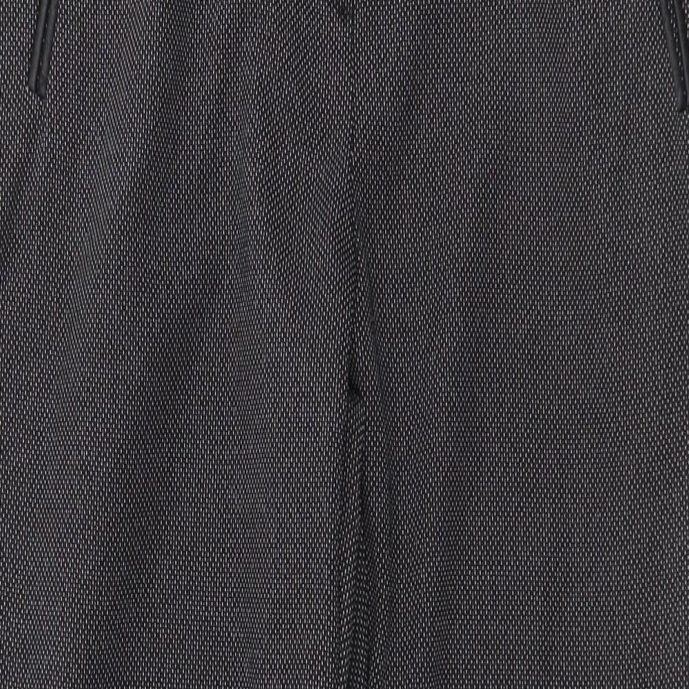 George Womens Grey Geometric Polyester Trousers Size 8 Regular Zip