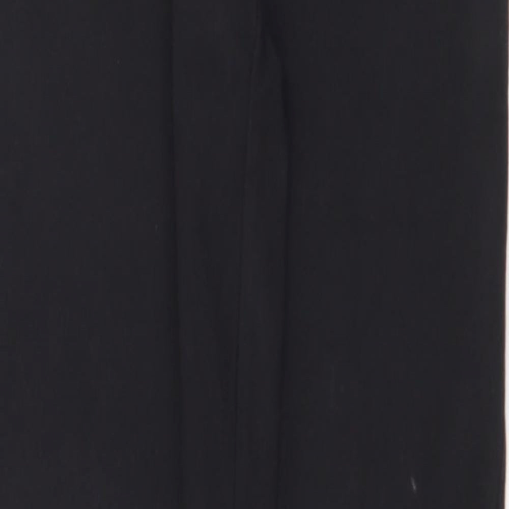 Dammed Delux Womens Black Cotton Trousers Size 12 Regular Zip