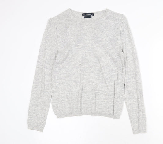 Womens UK Size S Zara Grey Pullover Jumper
