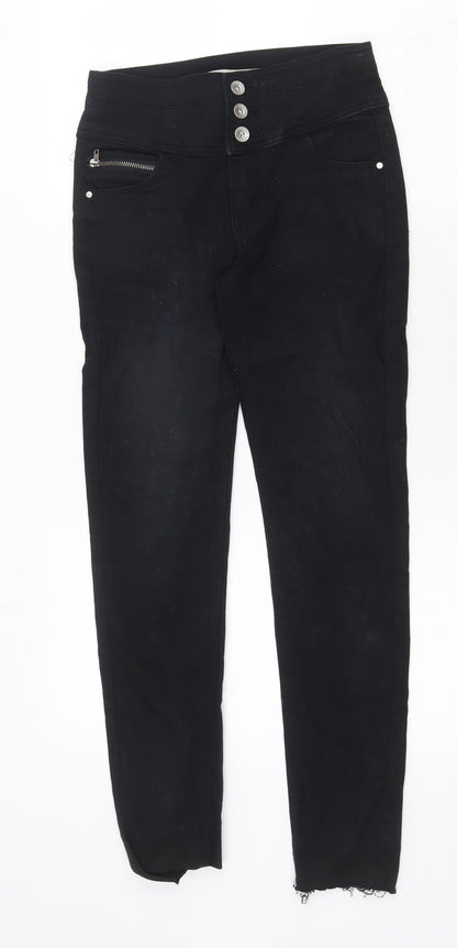 Denim & Co. Womens Black Cotton Skinny Jeans Size 6 Regular Zip