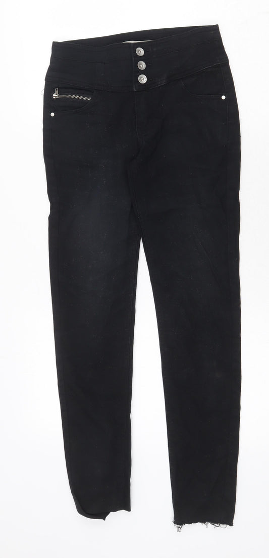 Denim & Co. Womens Black Cotton Skinny Jeans Size 6 Regular Zip