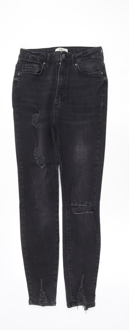FOREVER 21 Womens Grey Cotton Skinny Jeans Size 10 Regular Zip