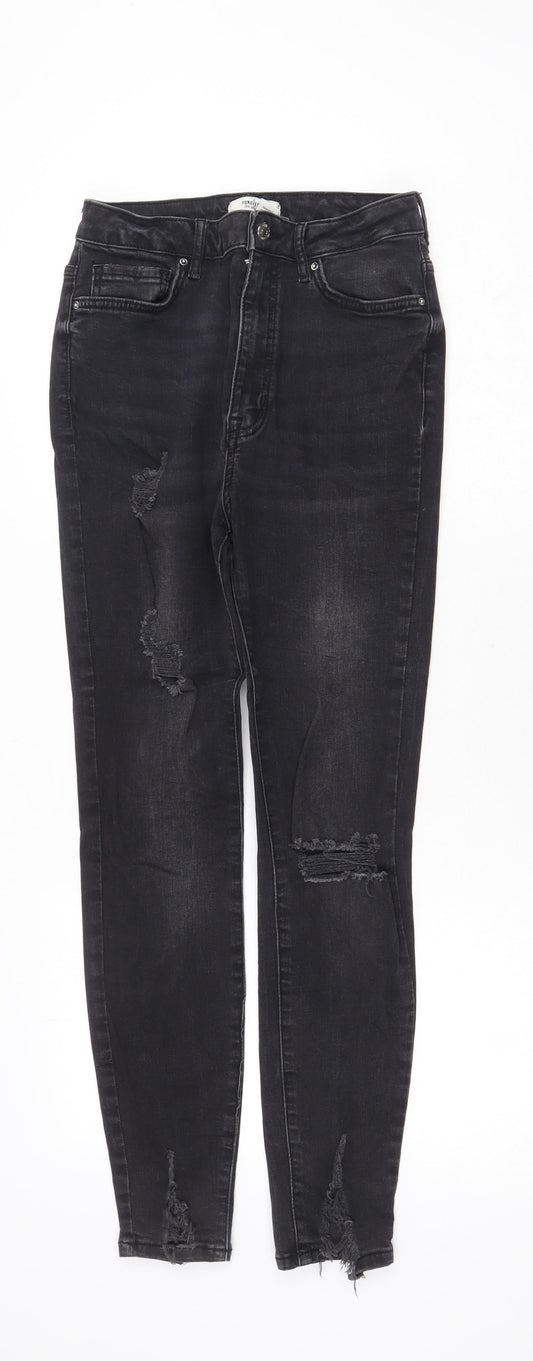 FOREVER 21 Womens Grey Cotton Skinny Jeans Size 10 Regular Zip