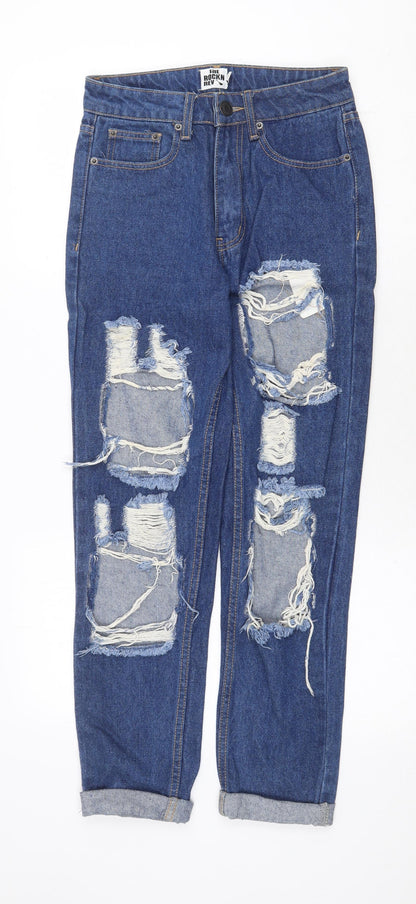 Womens UK Size 6 The Rockn Rev Regular Fit Straight Blue Jeans