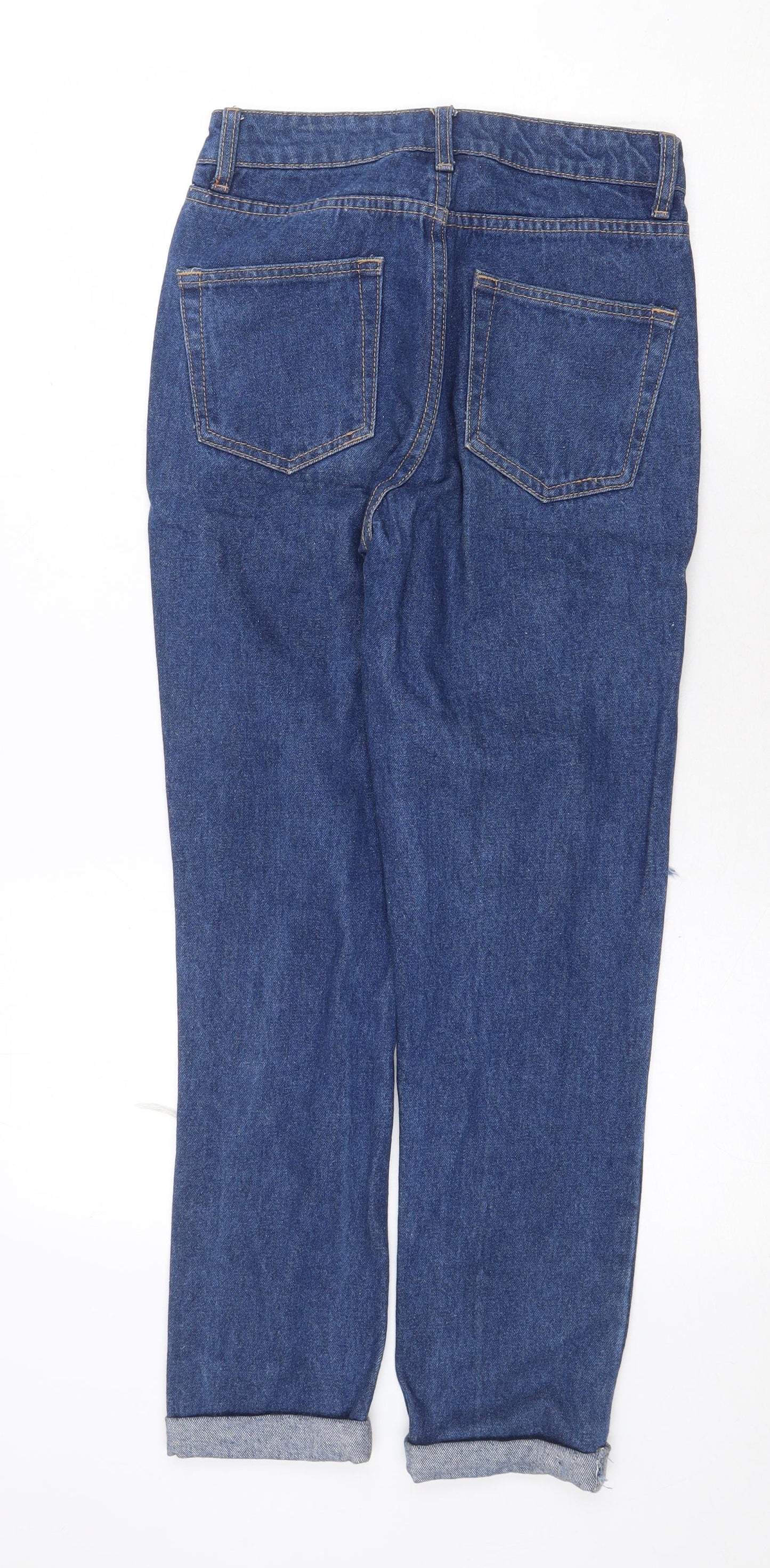 Womens UK Size 6 The Rockn Rev Regular Fit Straight Blue Jeans