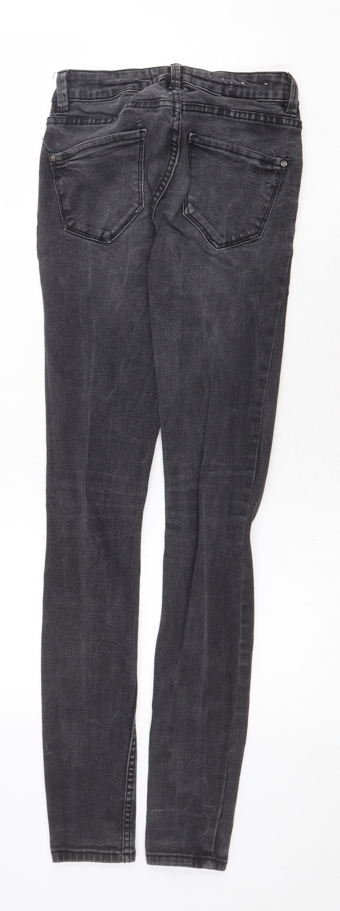 New Look Womens Grey Cotton Skinny Jeans Size 6 Regular Zip