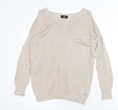 Wallis Womens Grey V-Neck Viscose Pullover Jumper Size M