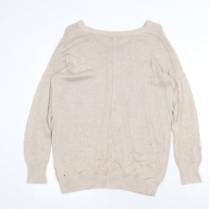 Wallis Womens Grey V-Neck Viscose Pullover Jumper Size M