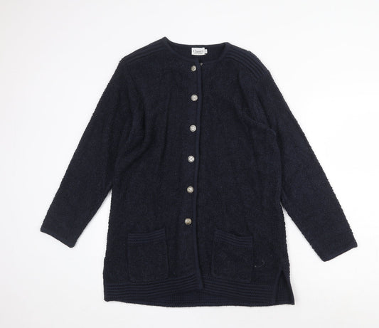 First Avenue Womens Blue Jacket Coatigan Size 14 Button