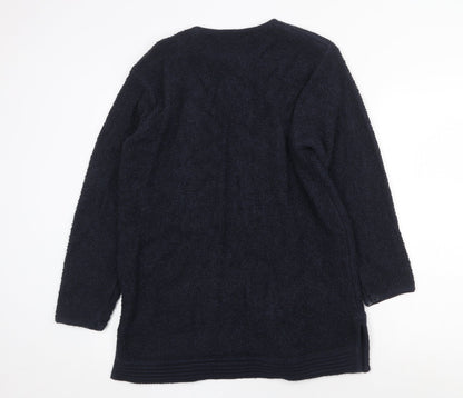 First Avenue Womens Blue Jacket Coatigan Size 14 Button