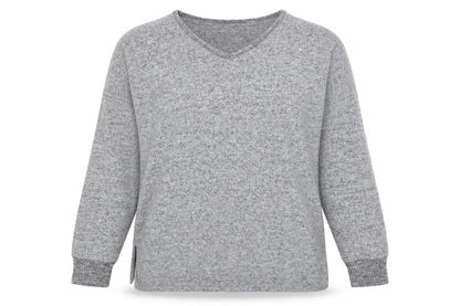 Peacocks Womens Grey V-Neck Polyester Pullover Jumper Size 10