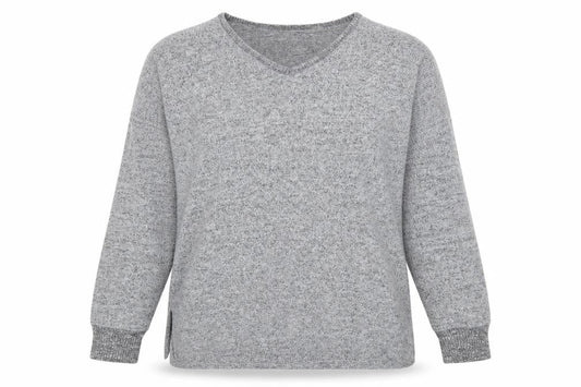 Peacocks Womens Grey V-Neck Polyester Pullover Jumper Size 10