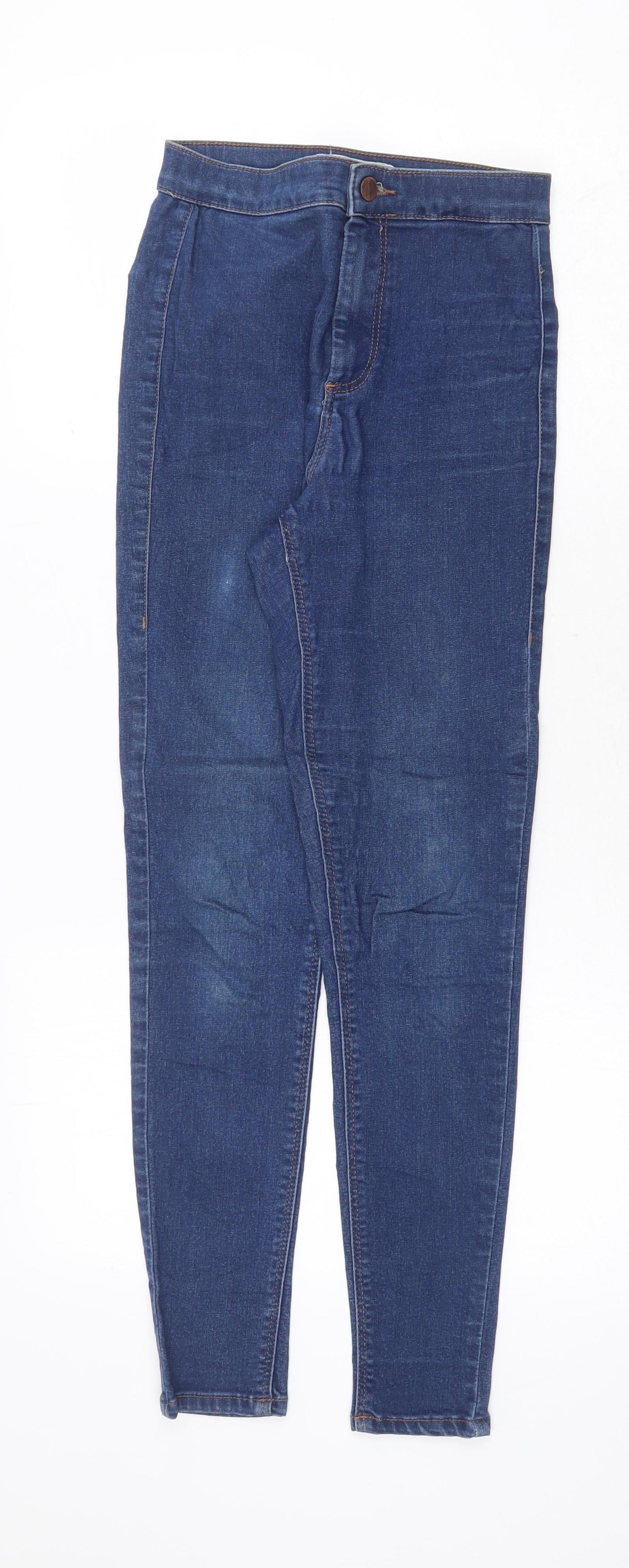 Topshop Womens Blue Cotton Skinny Jeans Size 26 in Regular Zip