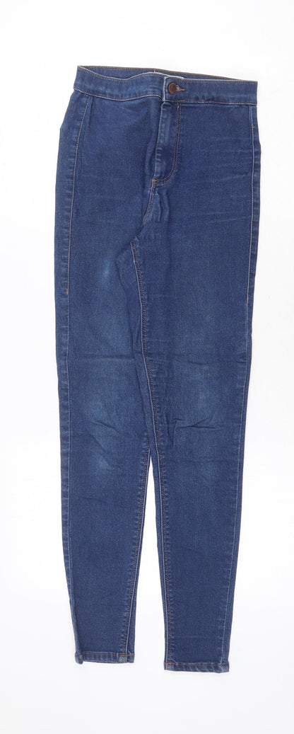 Topshop Womens Blue Cotton Skinny Jeans Size 26 in Regular Zip