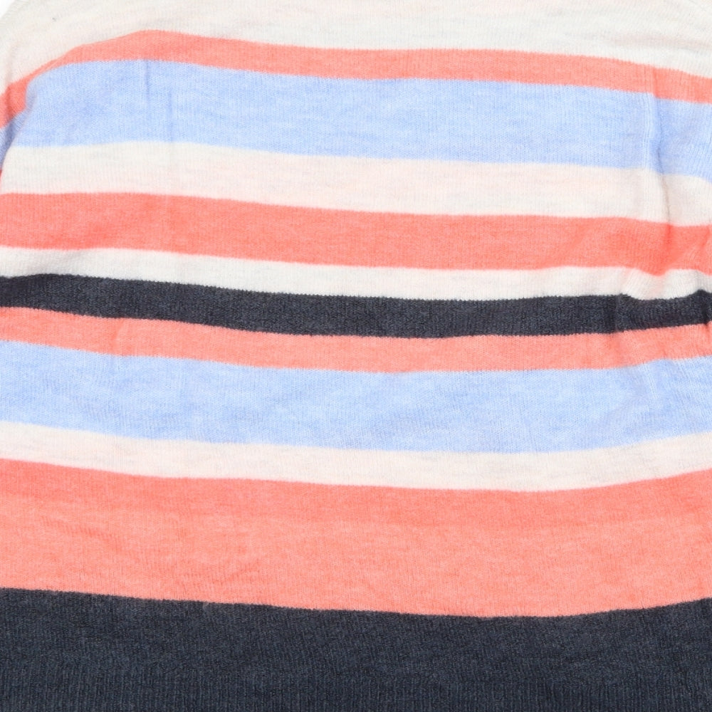 TU Womens Multicoloured Round Neck Striped Acrylic Pullover Jumper Size 12