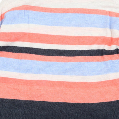 TU Womens Multicoloured Round Neck Striped Acrylic Pullover Jumper Size 12
