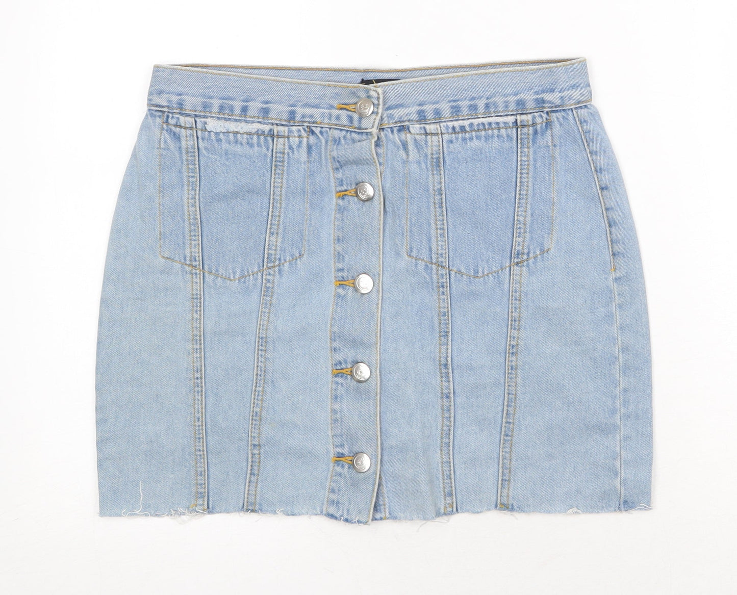 Cheap Monday Womens Blue Cotton Mini Skirt Size S Button